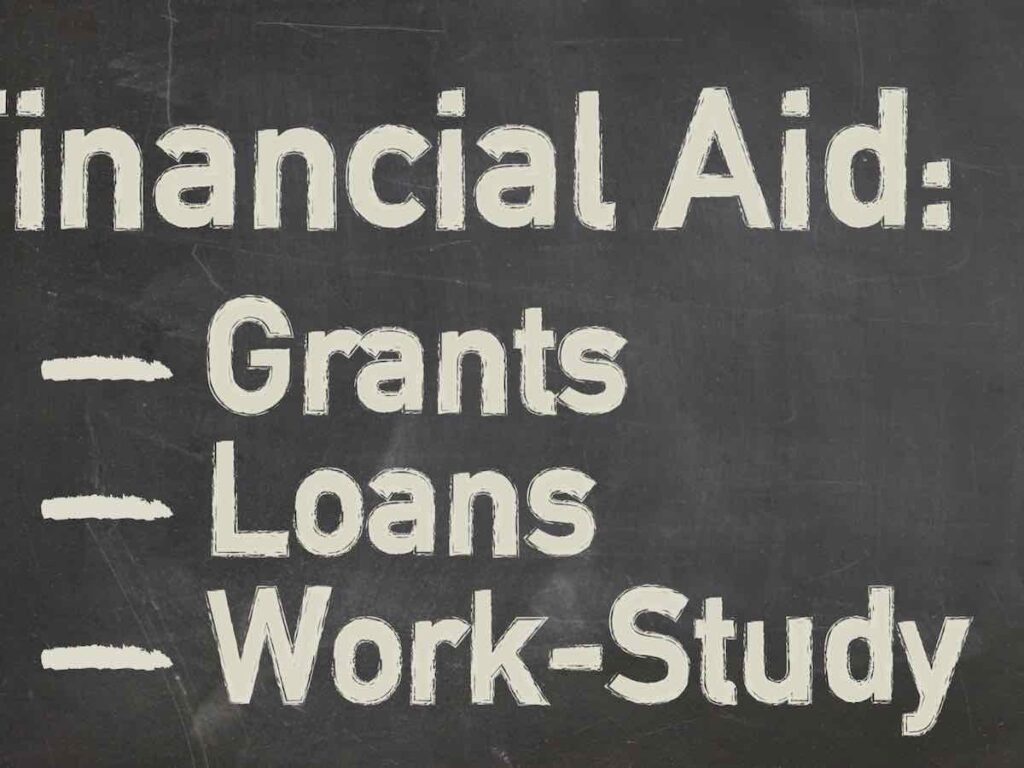 financial aid sign