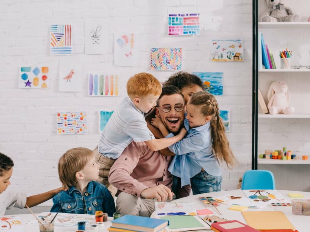 teacher and kids