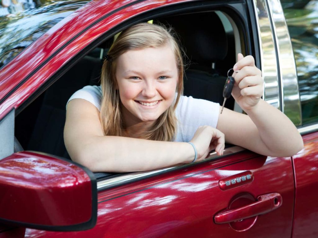 student and car